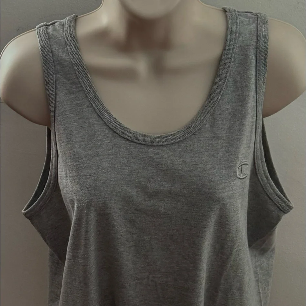 Champion Authentic athletic gray embroidered logo tank top, size M athleisure